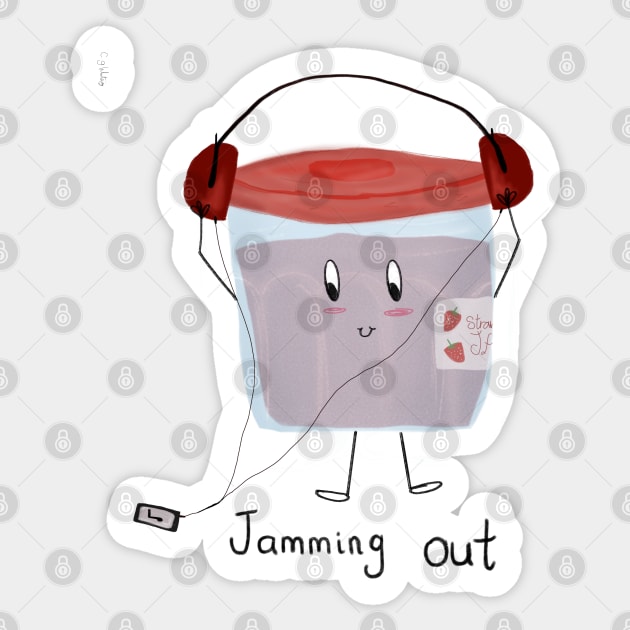 Jamming out music food Sticker by Charlotsart